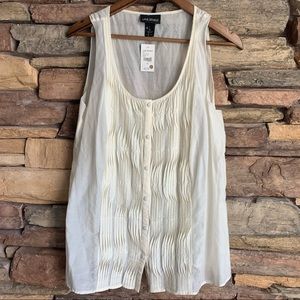 Lane Bryant Cream Tank Top Semi Sheer Shirt Size 14